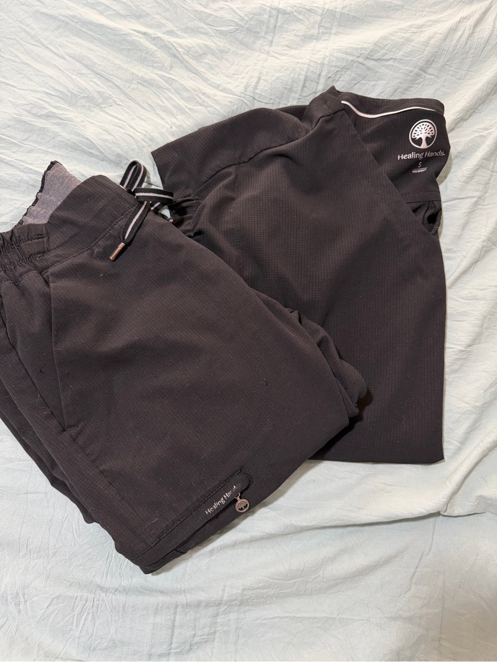healing hands women’s Black Active Scrub Joggers plus top